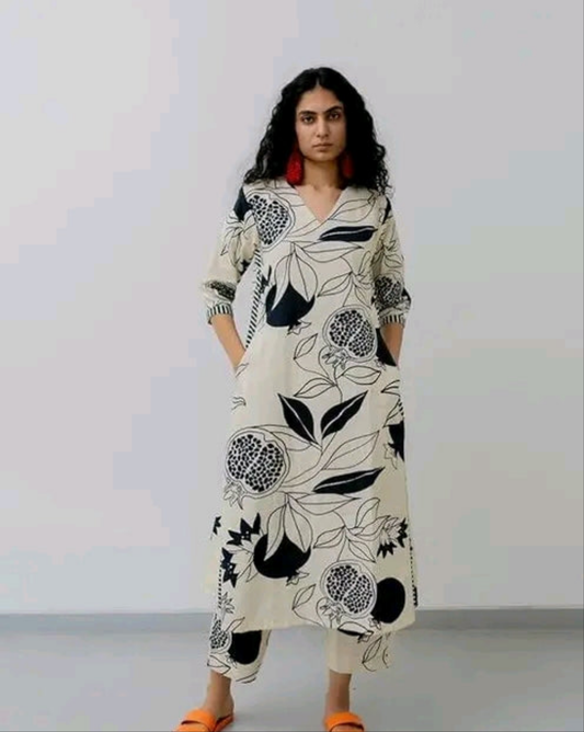 Floral Attractive A-Line Kurta with Pant