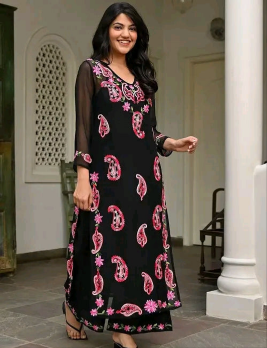 Attractive Georgette Kurta Pant Set