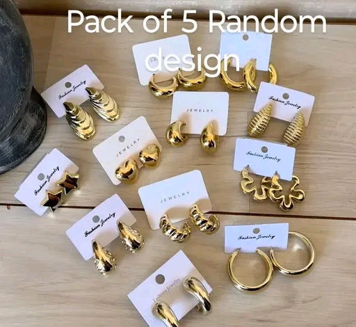 Pack of 5 Random design korean earrings