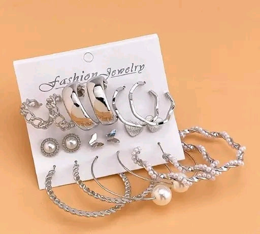 Allure Silver Earring Combo | Elegant Silver Earrings Collection Set