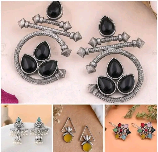 Artisanal Gemstone Statement Earrings