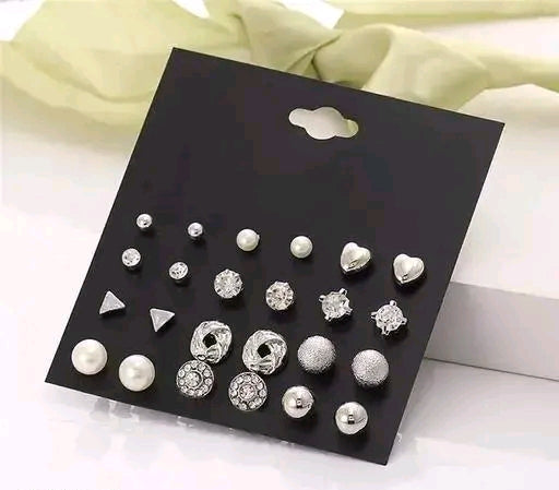 Allure Silver Earring Combo | Elegant Silver Earrings Collection Set